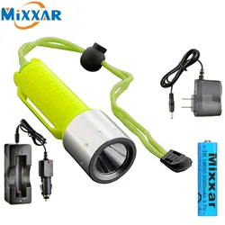 ZK20 Dropshipping LED Diving Flashlight Q5 2000LM Lantern Lamp Rechargeable 18650 Underwater Diving Scuba Flashlights Light