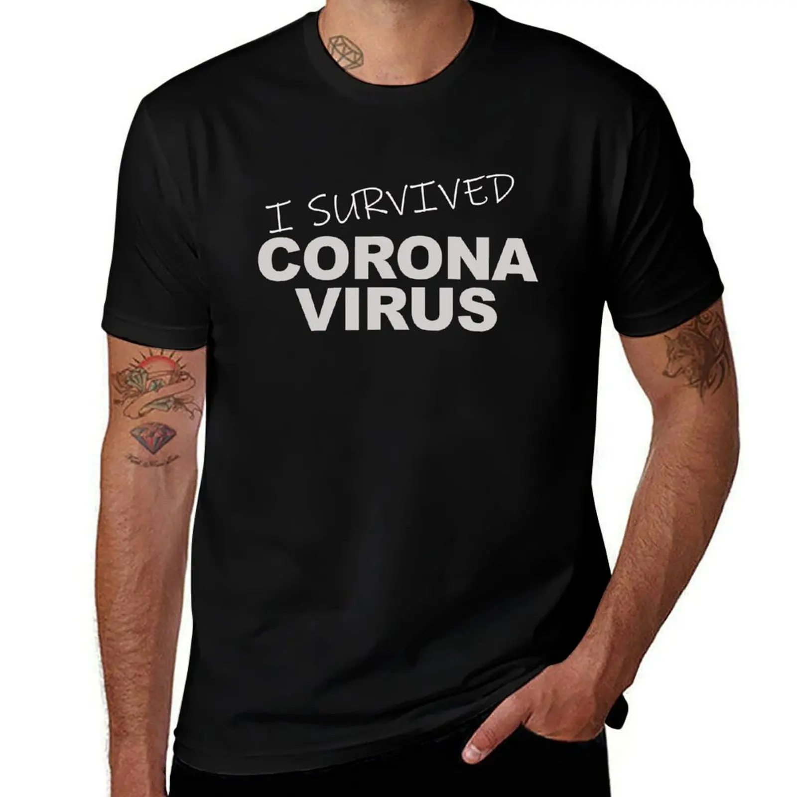 I SURVIVED CORONAVIRUS T-Shirt oversizeds essential t shirt luxury t-shirt Aesthetic clothing funny t shirts for men