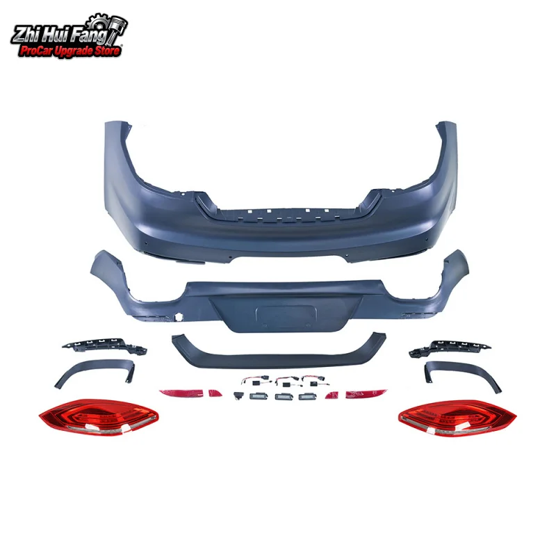 

Подходит для заднего бампера Panamera Panamera 970.2OE 14-16 в сборе, включая красный нижний задний фонарь