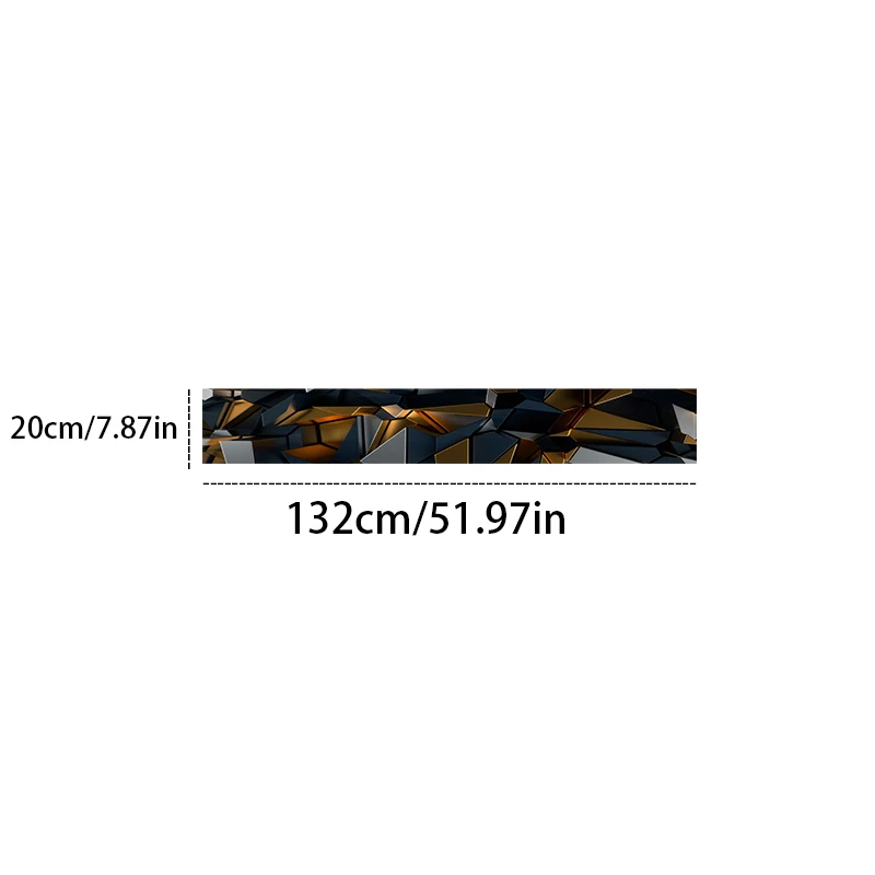 1 piece black and gold geometric three-dimensional wind decorative strip, car front gear sticker, trend reflective sunshade