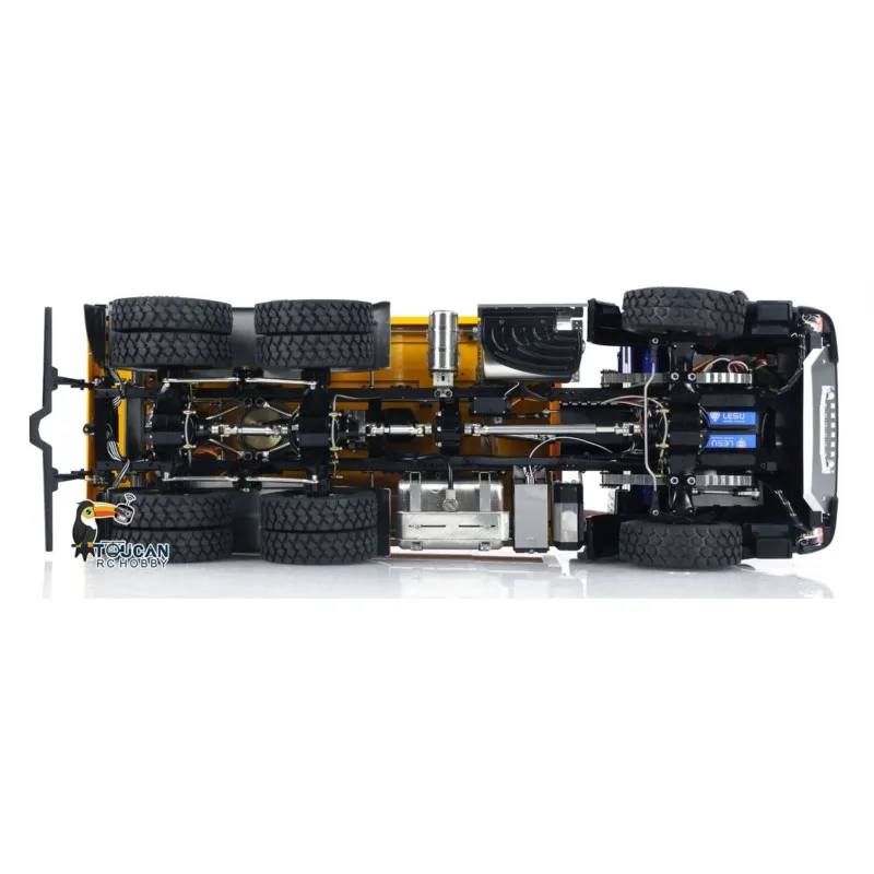 

1/14 LESU 6x6 RC Hydraulic Dump Truck 3-way Metal Radio Control TOUCAN DIY Painted Tipper Car Light Sound Vehicle Model Boys Toy