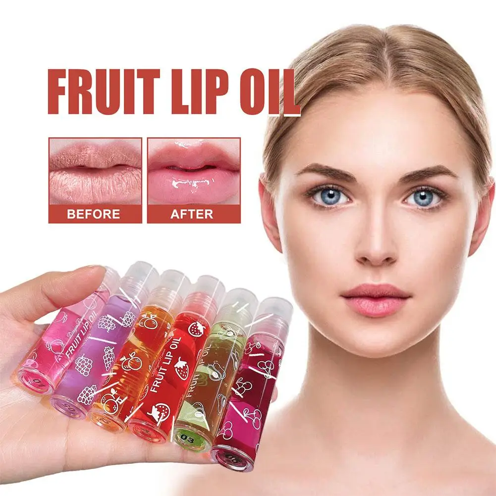 Fruit Roll-on Lip Balm Lip Makeup Primer Moisturizing Transparent Lip Cosmetics Lasting Hydrating Oil Long Clear Glos N7c4