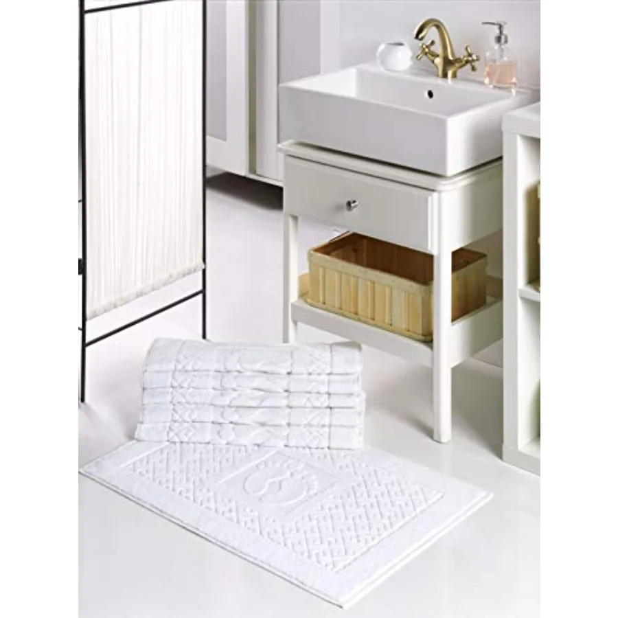 Bath Rug Bathroom Floor Mats - Washable Bathtub Shower Sink Floor Towels - 100% Turkish Cotton Bath Mat Towels 6