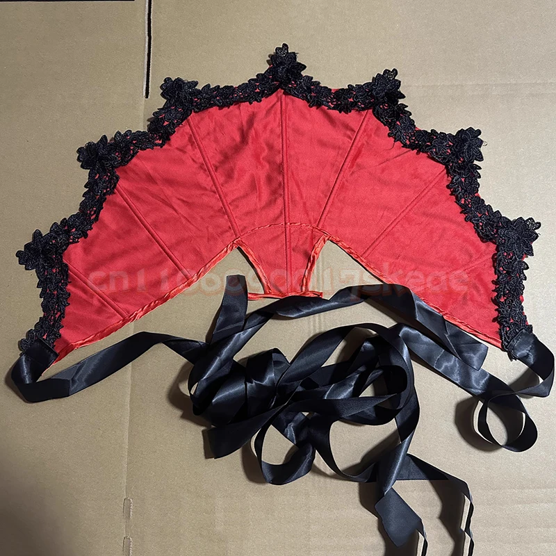 القرون الوسطى القوطية مصاص دماء تأثيري طوق كيب أسود أحمر الرجعية الفيكتوري عباءة زي اكسسوارات هالوين كرنفال الملابس الدعائم