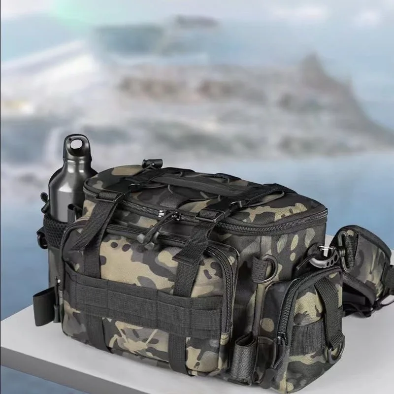 

Поясная сумка для рыболовной приманки, многофункциональная сумка через плечо для хранения, водонепроницаемая, большая вместительная сумка для аксессуаров для удочки, сумка для удочки