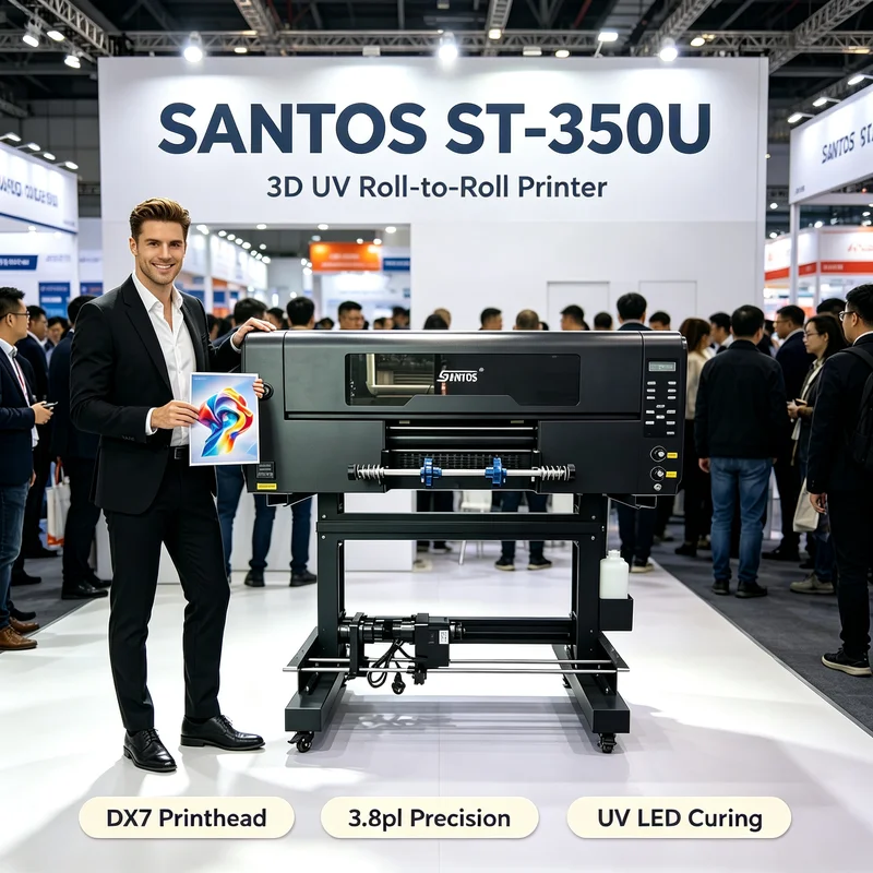New Technology 3PCS I1600 HD3200 3D Embroidery Effect Printing Machine Powderless 30cm A3 Roll Uv DTF Printer for Textile Cloth