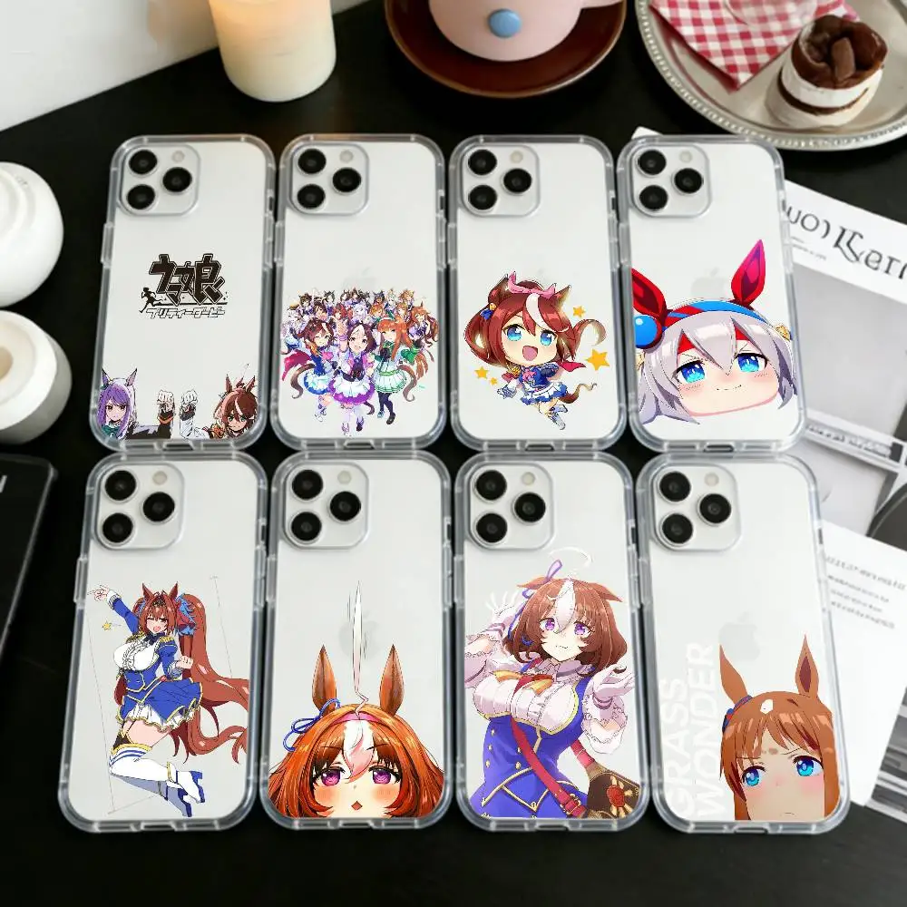 

Uma Musume Pretty Derby Phone Case For iPhone 17 16 15 14 13 12 11 Mini Pro Max Plus Transparent Cover