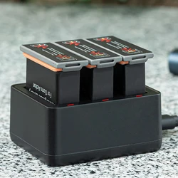 OSMO ACTION 1 TYPE-C 3 in 1 LCD Smart Charger Kit / 3pcs1200mAh lithium Battery for DJI Osmo Action ONE  Camera Accessories