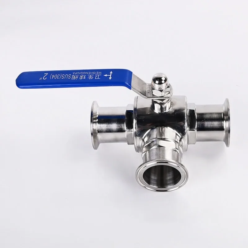 SS304/316L19/25/32/38/51mm Stainless Steel Sanitary Three-way Ball Valve T L Port Ferrule/50.5/64mm Self-made Diary Product