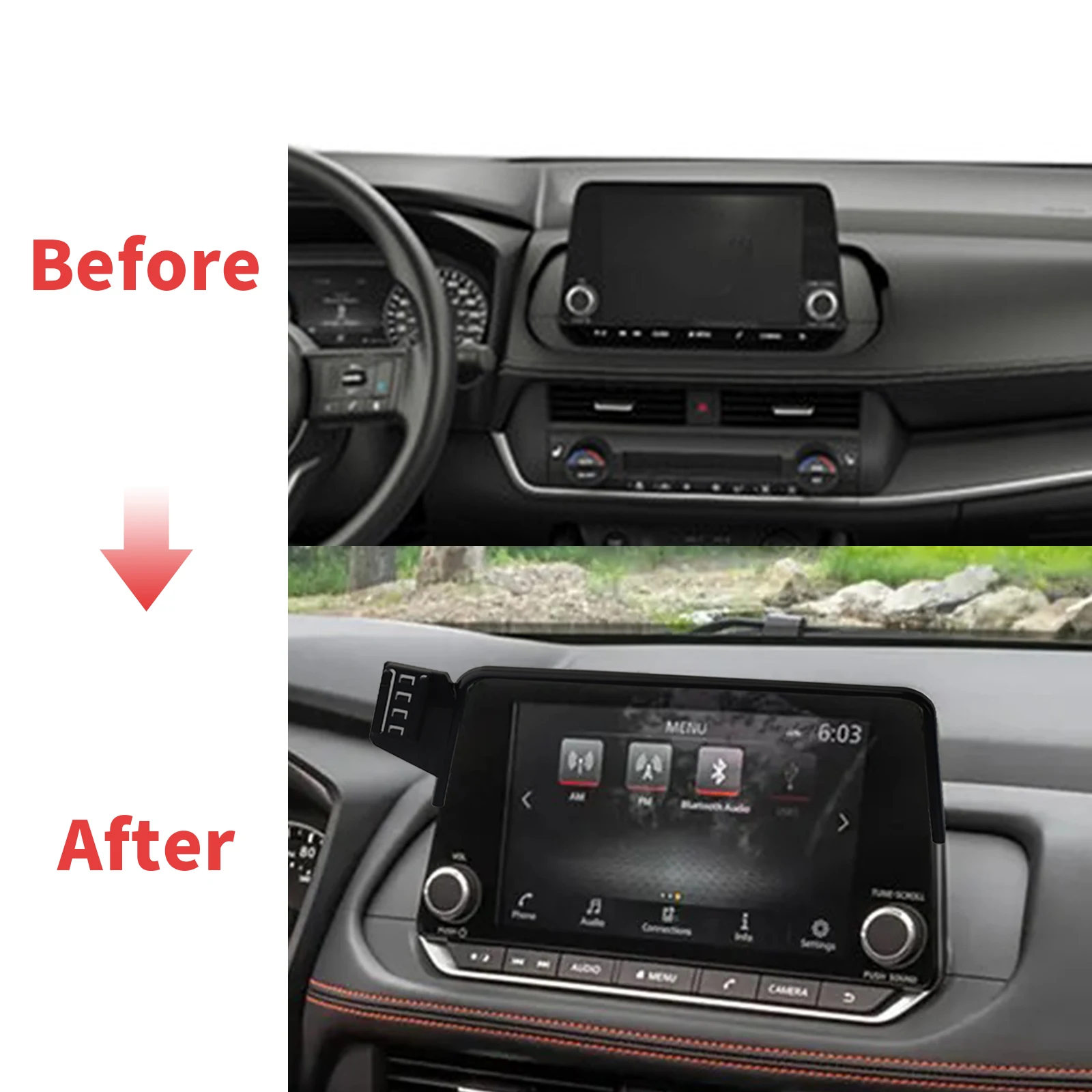 for Nissan Rogue 2021-2024 T33 8inch Phone Holder Screen Fixed Navigation Bracket Base Wireless Charging Accessories