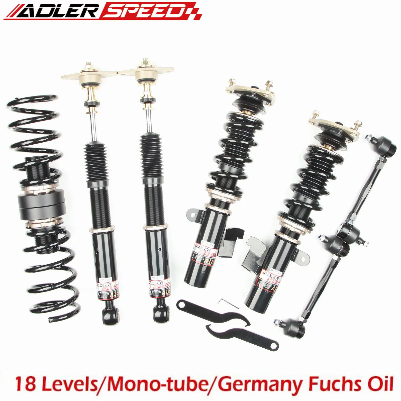 

ADLERSPEED 18 Level Adjustable Height Coilovers Suspention Kit For Mazda 3 Speed3 2010-2013