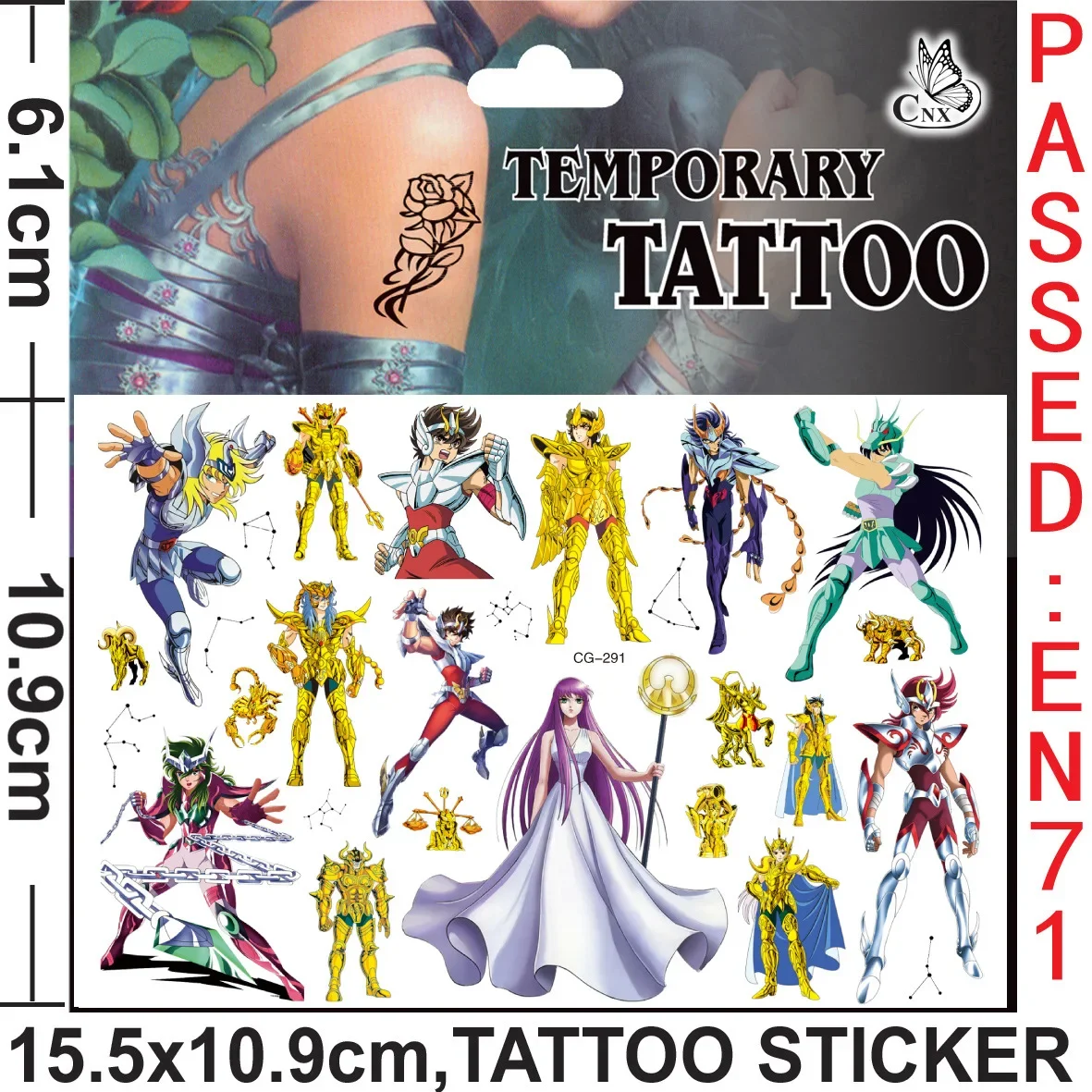 Knife of The Ghost Slam Dunk Master Conan One Piece Saint Anime Cartoon Children Tattoo Sticker Around The Second Element