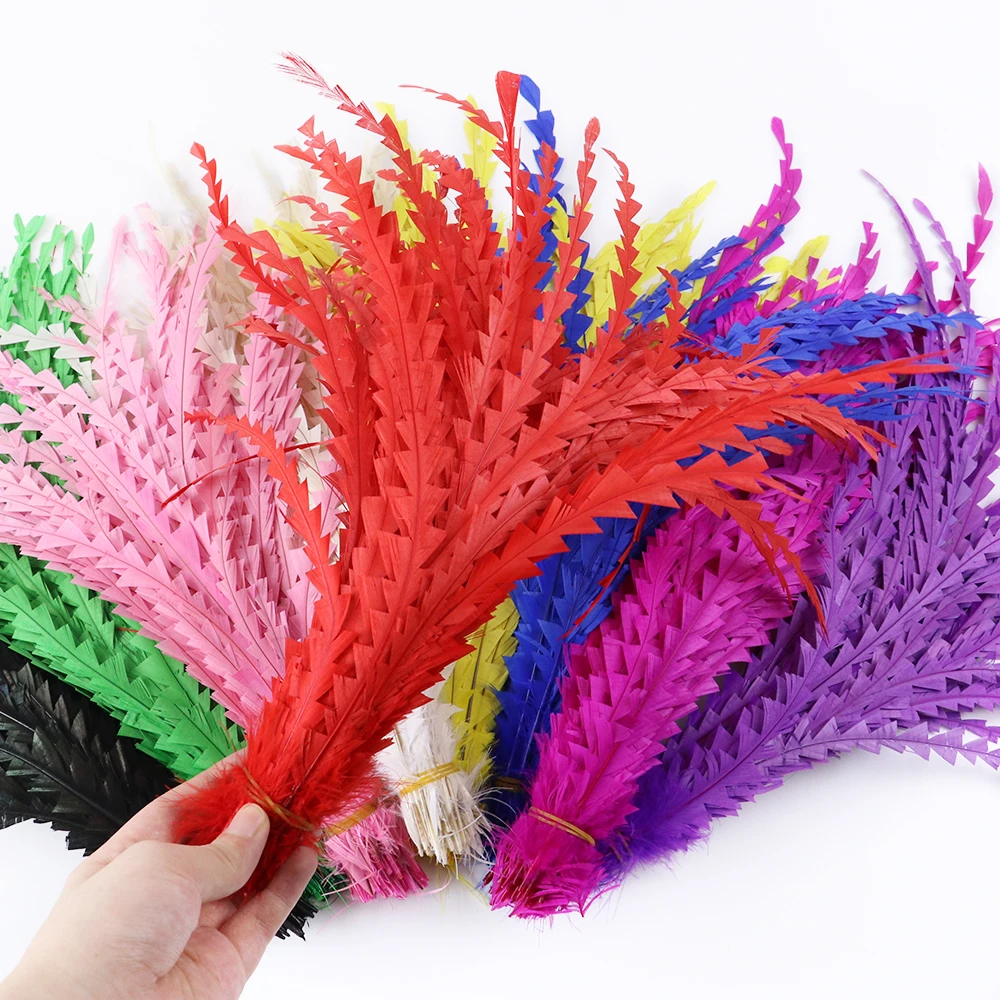 10 Stück Natürliche Hahnenfedern 35-40cm Bunte Hahnenfedern für Karnevalskopfschmuck DIY Handwerk Party Deko Zubehör