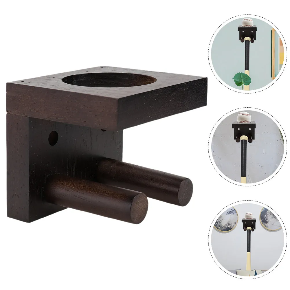 

Комплект из 2-х прочных настенных держателей для бейсбольных бит из массива дерева, сверхмощная подставка для хранения бит, простая установка, декоративная подставка