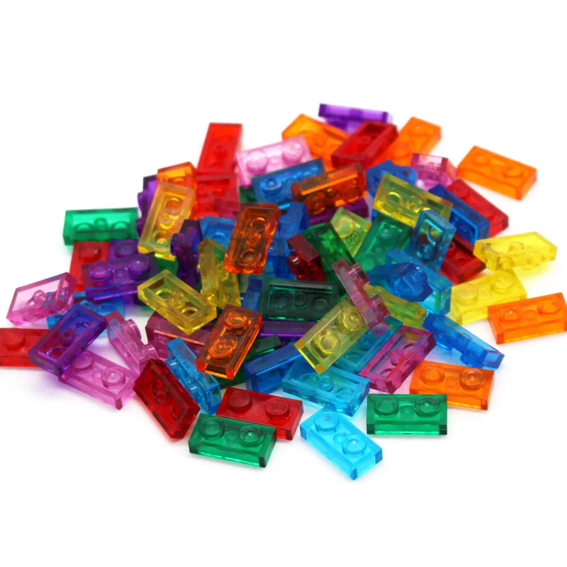 200pcs Moc Tiles Plate 1x2 3023 Short Piece DIY Basics Buildong Blocks Bricks Compatible Creative Enlighten Assembles Particles