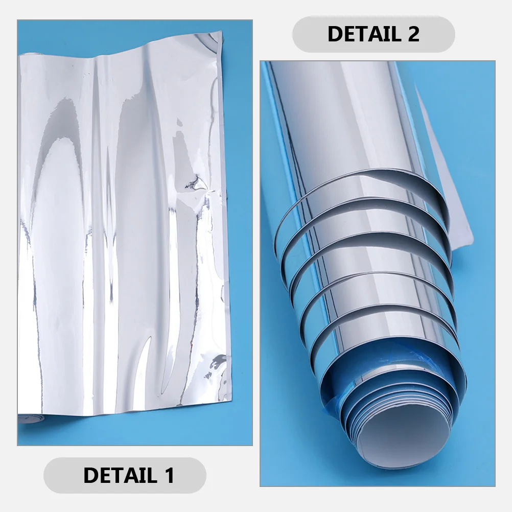 

2 Meters Wall Mirror Tiles Reflective Decorative Panel Simple Install Scratch Resistant for Indoor Space Decoration