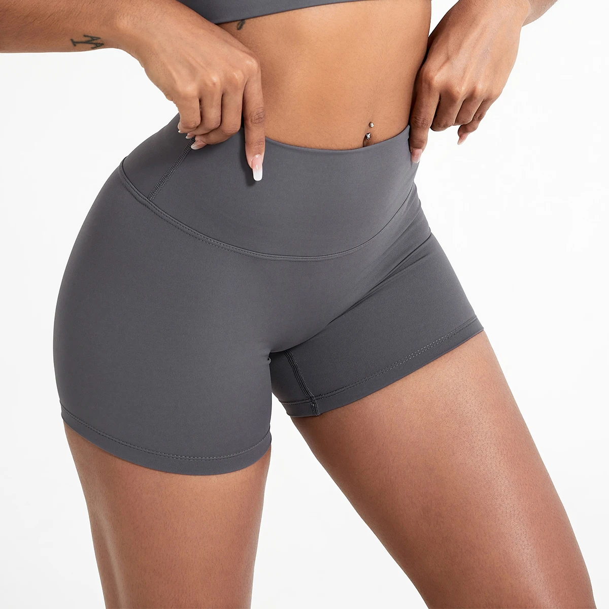 Women's High Waist Butt Lift Yoga Biker Shorts, Tummy Control Slim Fit, Running Cycling Workout Athletic Sports Shorts 021