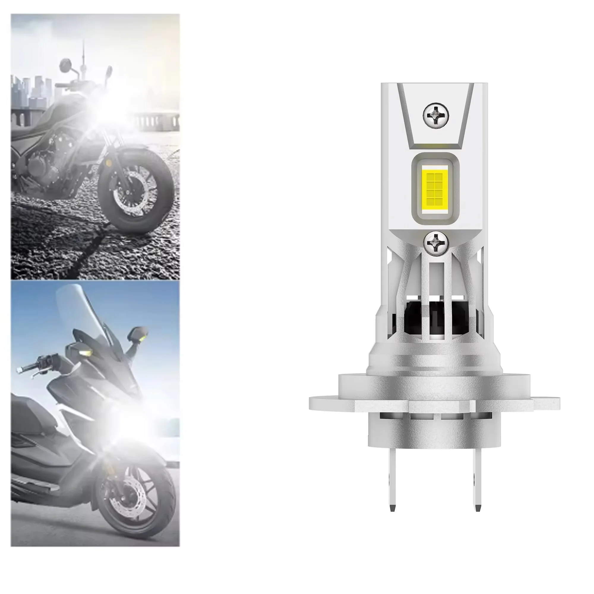 AliExpress Muxall 1Pcs LED H7 H4 H1 H11 Motorcycle Headlight Bulb 80W Led Moto Motor Bike Light High Low Beam 6000K Copper Tube Scooter Lamp