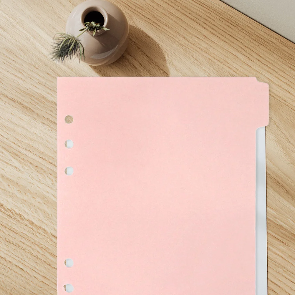 6 Pink Notebook Dividers PP Binder Tabs for Separating Documents Professional Planners Accessories Household Index Tools