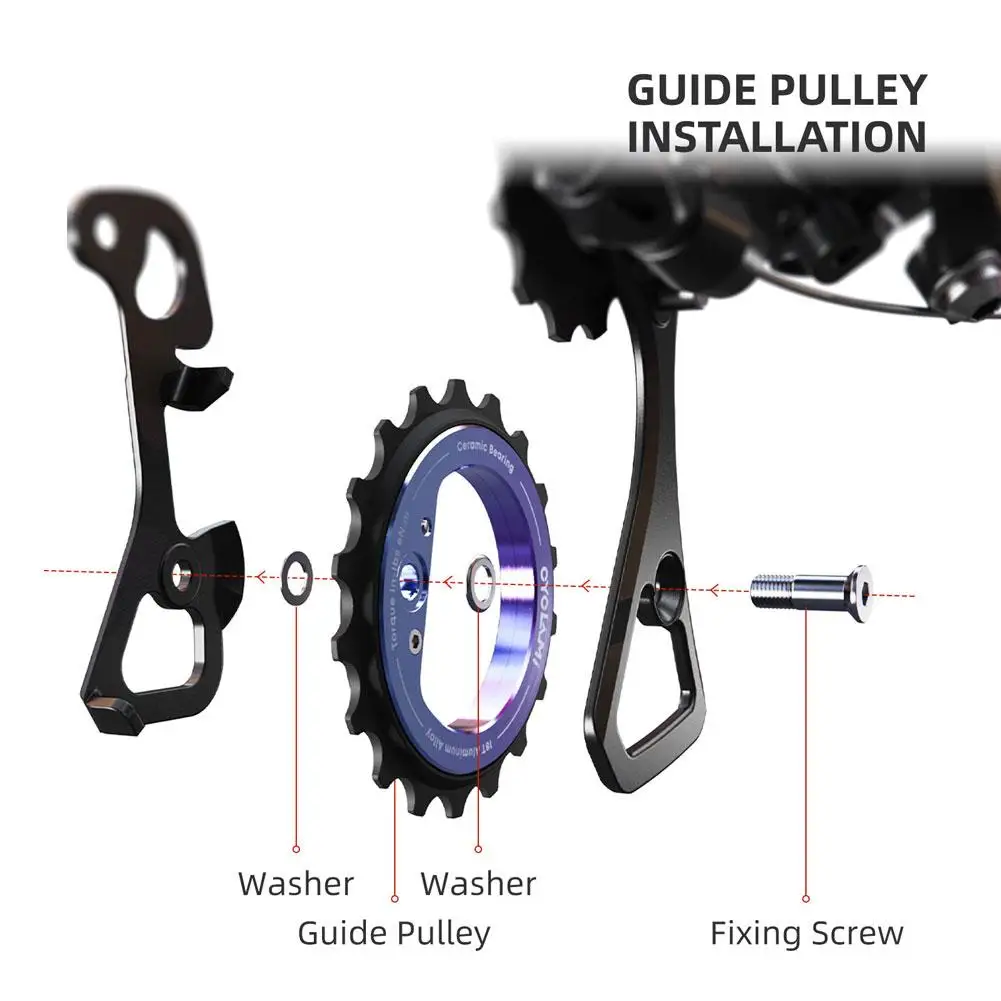 18T Hollow Eccentric Oversized Pulley Wheel for Rear Derailleur - Ceramic Bearing, DIY Bike Part for Shimano R8000/7000