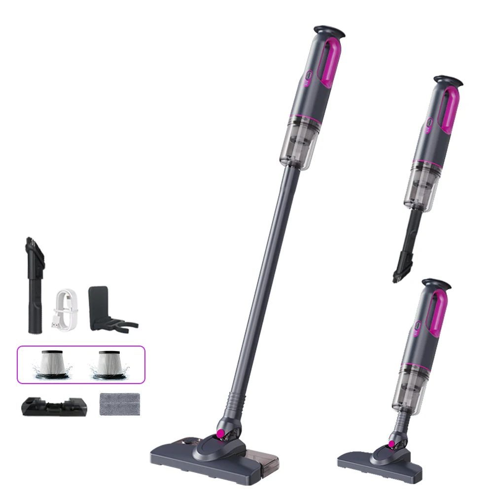 OEM Portable Rechargeable Vacuum Cleaner USB C Charging Powerful Suction Bagless Handheld with Wet Mop Attachment for Floor Care