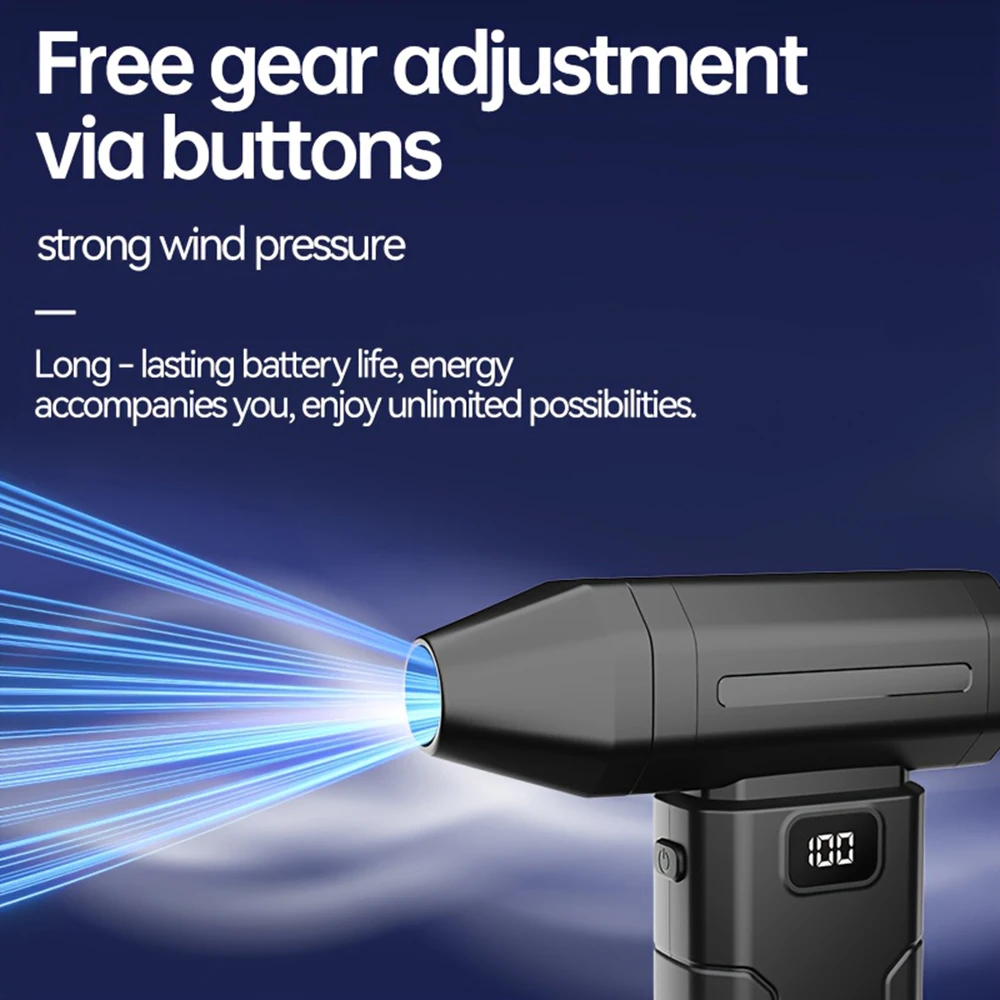 منفضة هواء مضغوطة - مروحة تربو صغيرة للتبريد الشخصي بقدرة 3000 مللي أمبير في الساعة، منفضة هواء كهربائية لاسلكية 1080000 دورة في الدقيقة لتنظيف لوحة المفاتيح