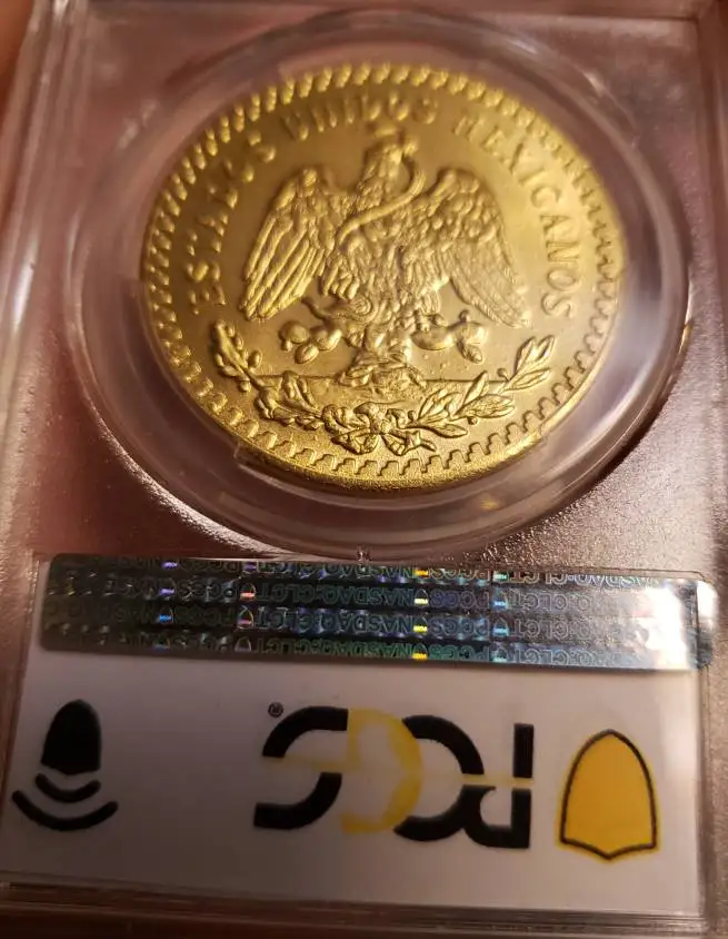 1943 Mexico 50 Pesos Gold Coin - 24k Gold Plated Tungsten Silver Coins  High Quality Sealed Collectibles Coin - No Magnetic