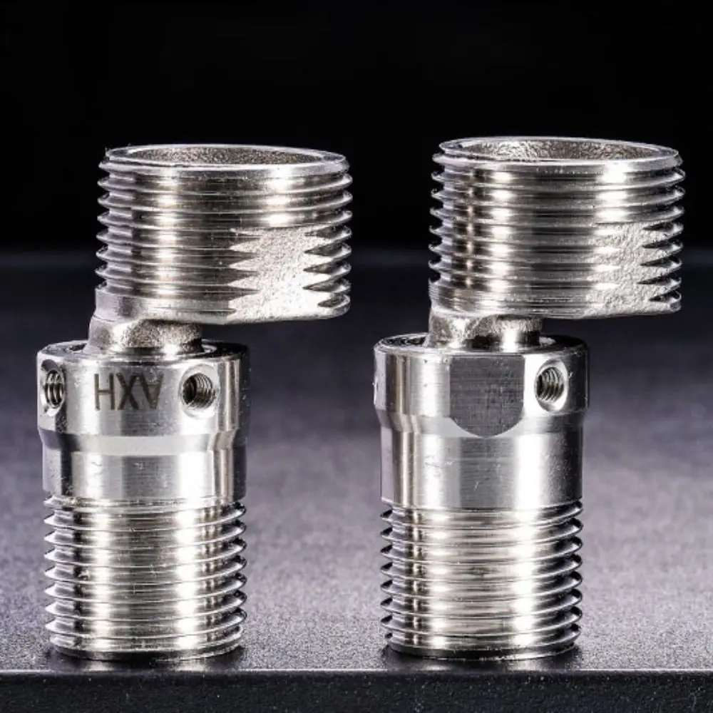 Angle Adjustment Faucet Angled Curved Foot 360° Rotatable Eccentric Screw Corner Shower Faucet Adapter Stainless Steel