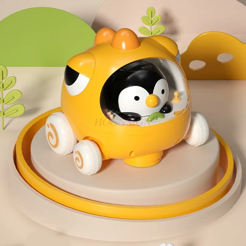 Giocattolo per bambini con suono pinguino universale elettrico, bambino 0-1 anni, apprendimento a gattonare, prevenzione automatica degli ostacoli