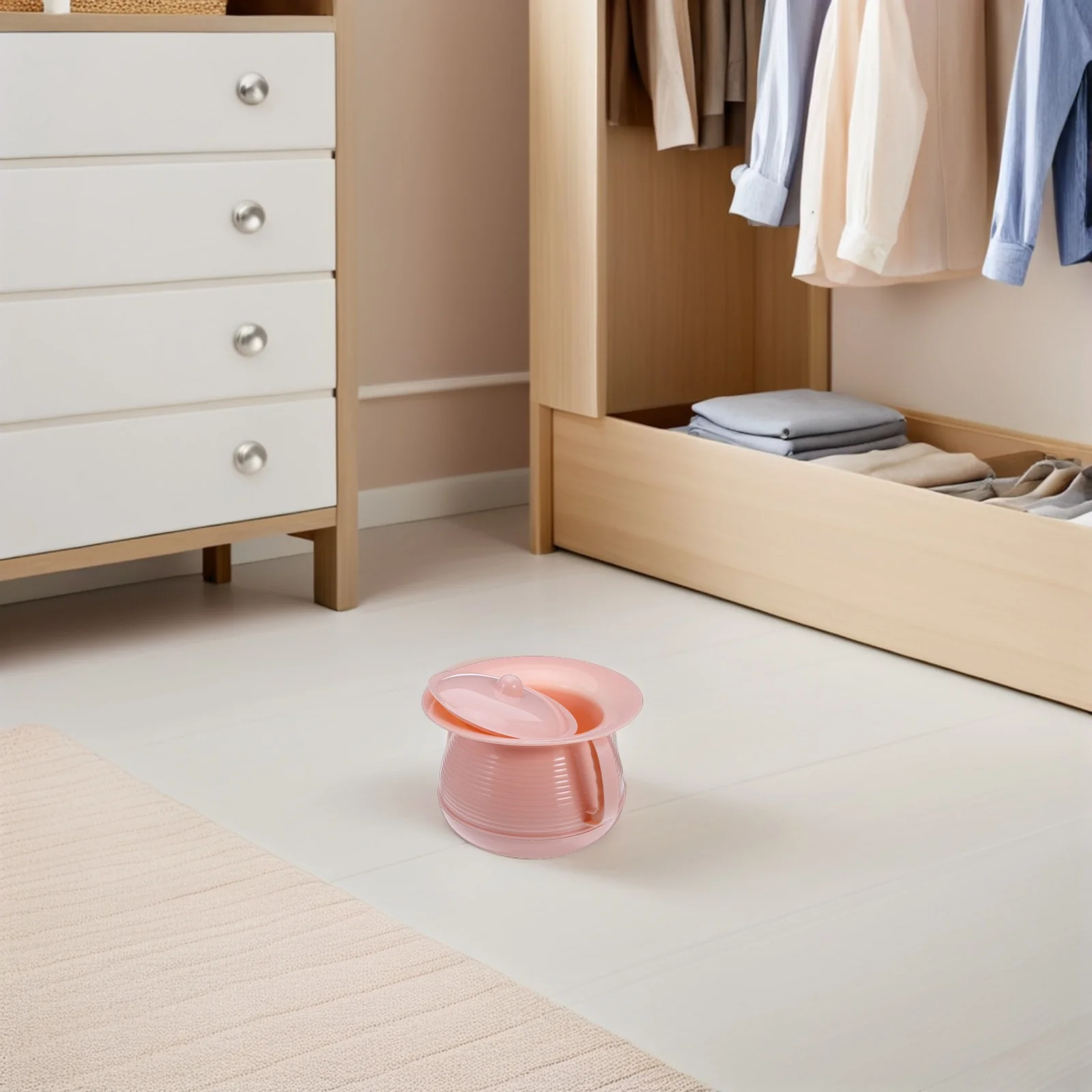 2 قطعة وعاء غرفة زجاجة المبولة المحمولة مع مقبض غطاء مرحاض محمول متين للأطفال والكبار والتدريب على السفر #1