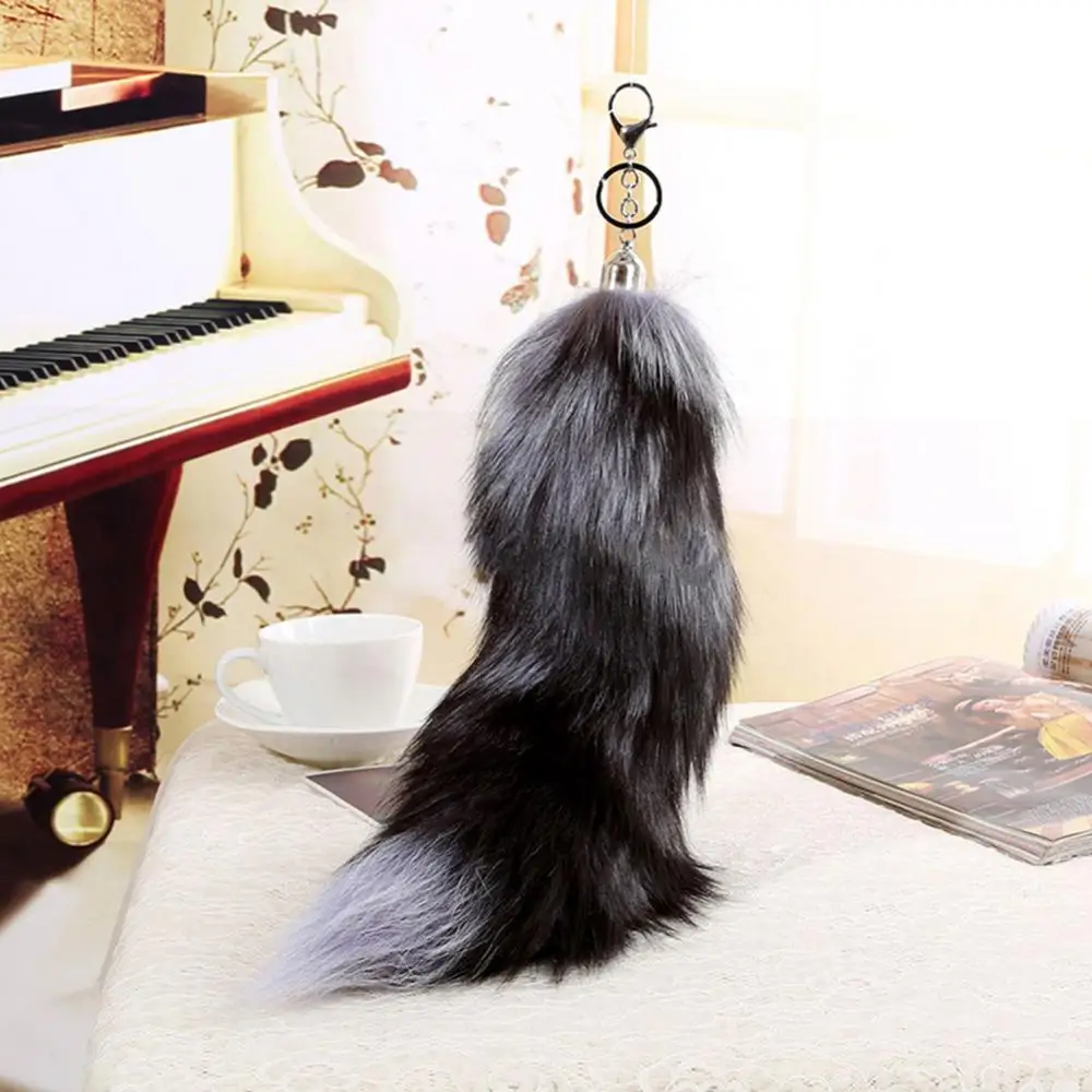 Fox Fur Tail Keyring Key Chain Tassel Bag Handbag Pendant Purse Accessory Gift Bags Fashion Charm Keys Holder Car Keychain