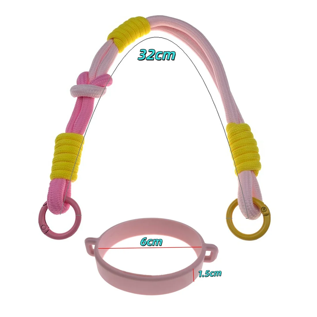 1 unidade de Alça Leve de Silicone Reutilizável com Cordão para Copo de Água, Garrafa, Suporte Portátil para Academia e Viagem