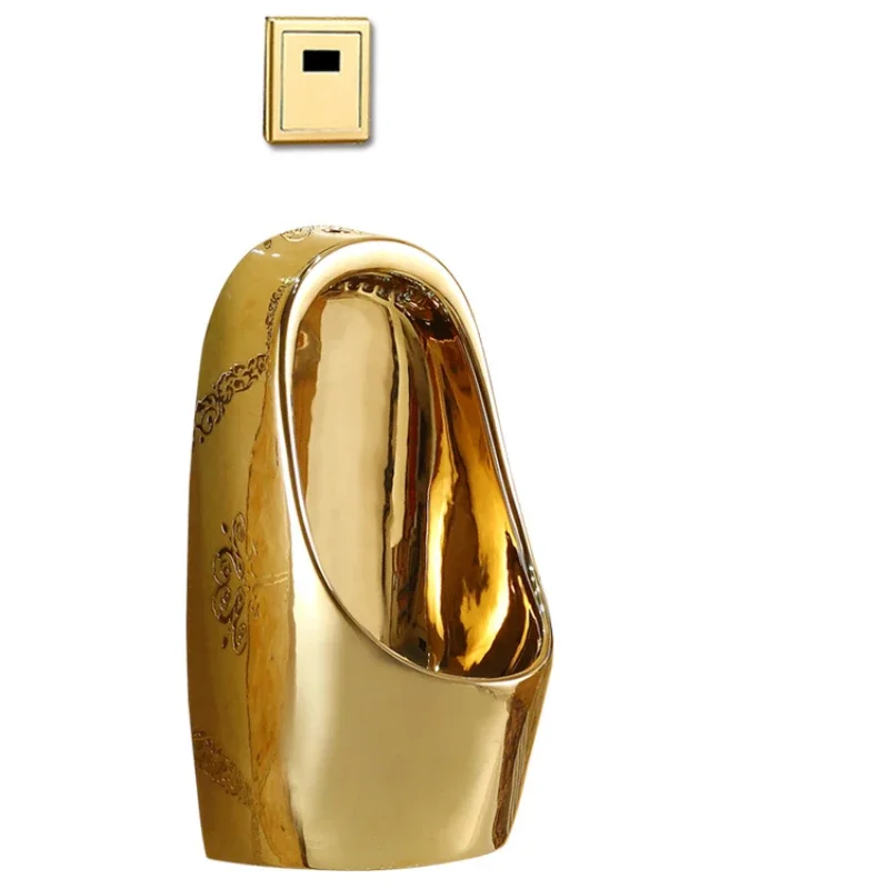 Wall-mounted intelligent automatic sensing golden urinal men's wall-mounted ceramic KTV urinal