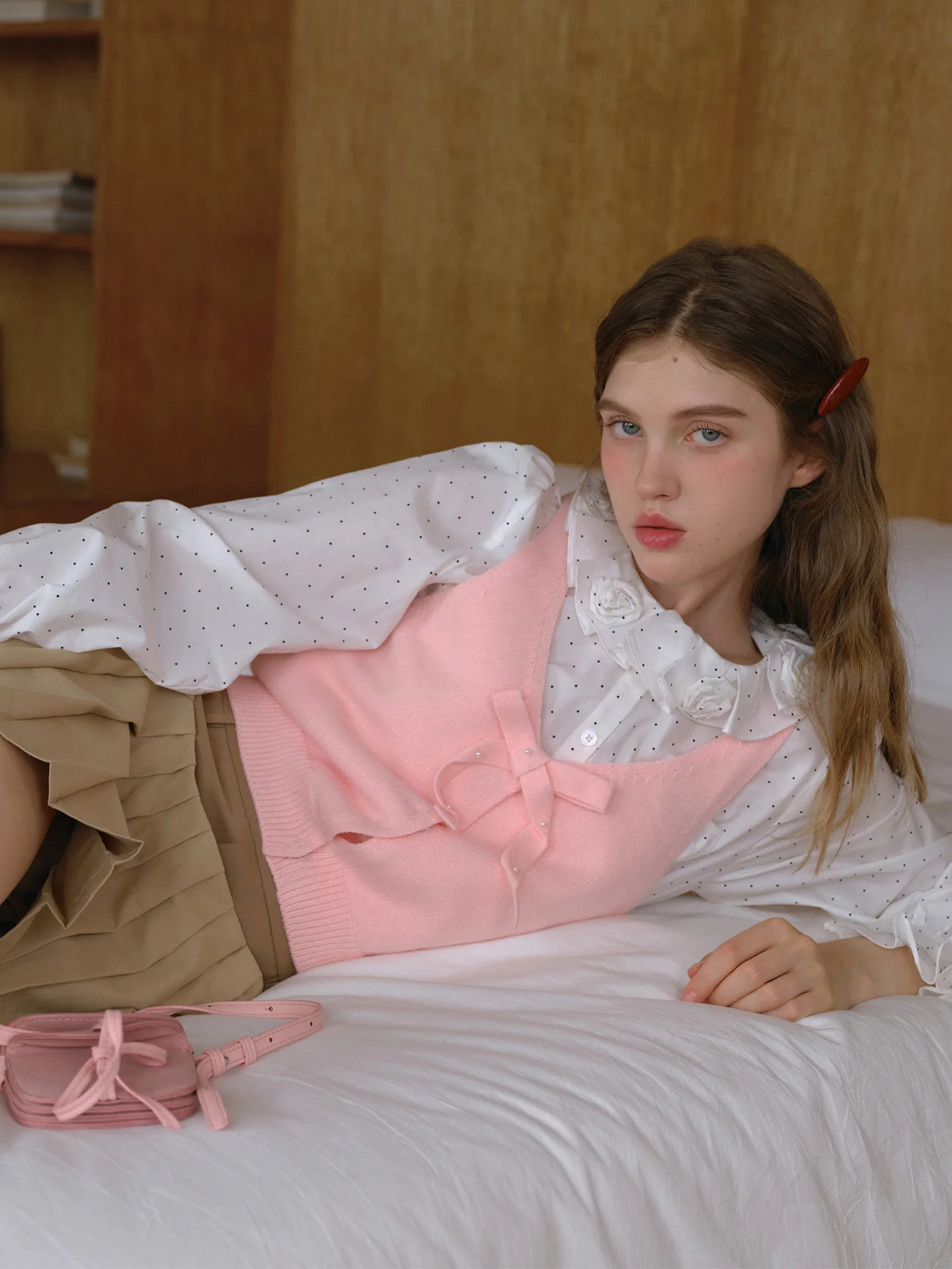 2025 Neue sanfte Wind geschichtete Strickweste Oberbekleidung rosa Fliege offene Strickjacke Top Damen Faion Pendeln Sle Ort Länge