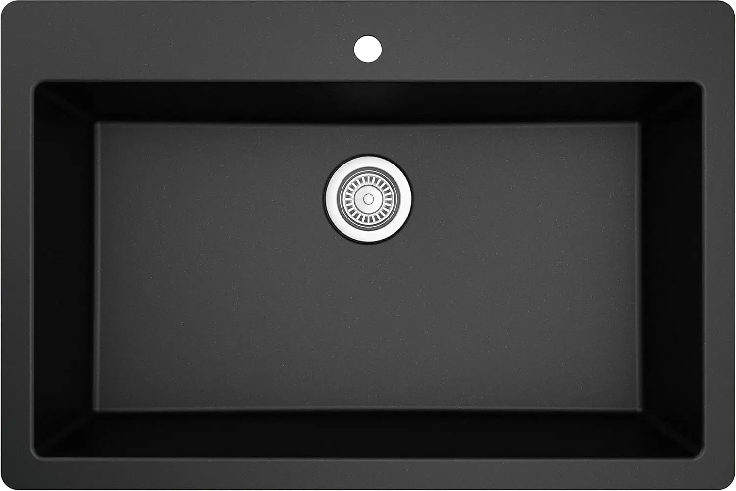 Karran QT-812 Top Mount 33 in. Large Single Bowl Quartz Kitchen Sink in Black