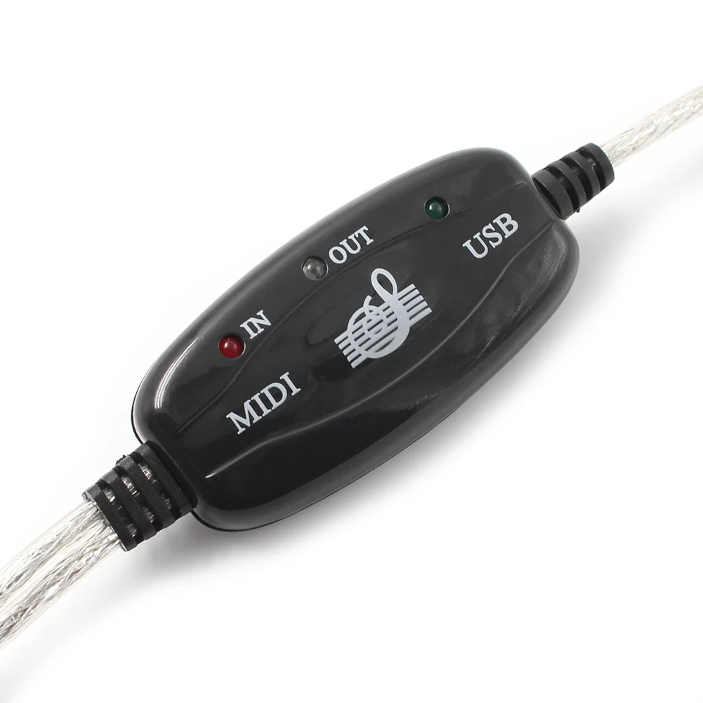 مجموعة كابل محول USB IN-OUT MIDI سلك محول خفيف الوزن محمول من الكمبيوتر إلى عناصر الموسيقى للوحة المفاتيح الإلكترونية