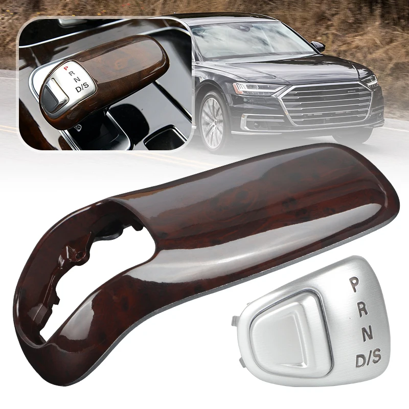 Gear Shift Lever Handle Cover Peach Wood Grain for AUDI A8 D4 S8 2010 2011 2012 2013 2014 2015 2016 2017 4H1713141 4H1713463