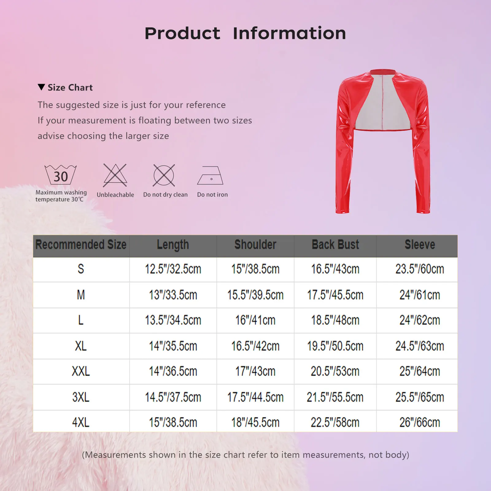 Jaket Pendek Atasan Crop Lengan Panjang Wanita Kardigan PU Mengkilap Jaket Crop Pengendara Sepeda Motor Tidak Bergaris Depan Terbuka untuk Menari Tiang