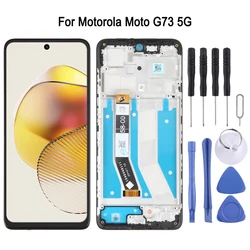 6.5-inch LCD Screen with Frame For Motorola Moto G73 5G Phone FHD+ Display and Digitizer Full Assembly Replacement Part