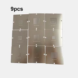 9Pcs Direct heat90*90mm XBOX360 CPU GPU Stencils BGA Reballing Station Game Console CSP HANA GPU-B CPU-A01 Reballing stencil