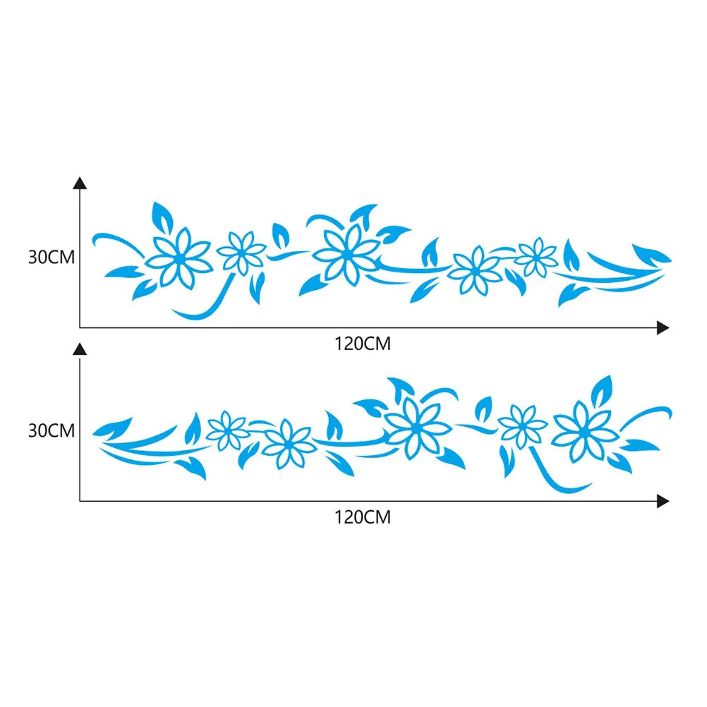 

2Pcs Car Stickers Flower Vine Decals Large Size Cover Door Side Fashion Personalized Car Decor Scratch Graphics Vinyl