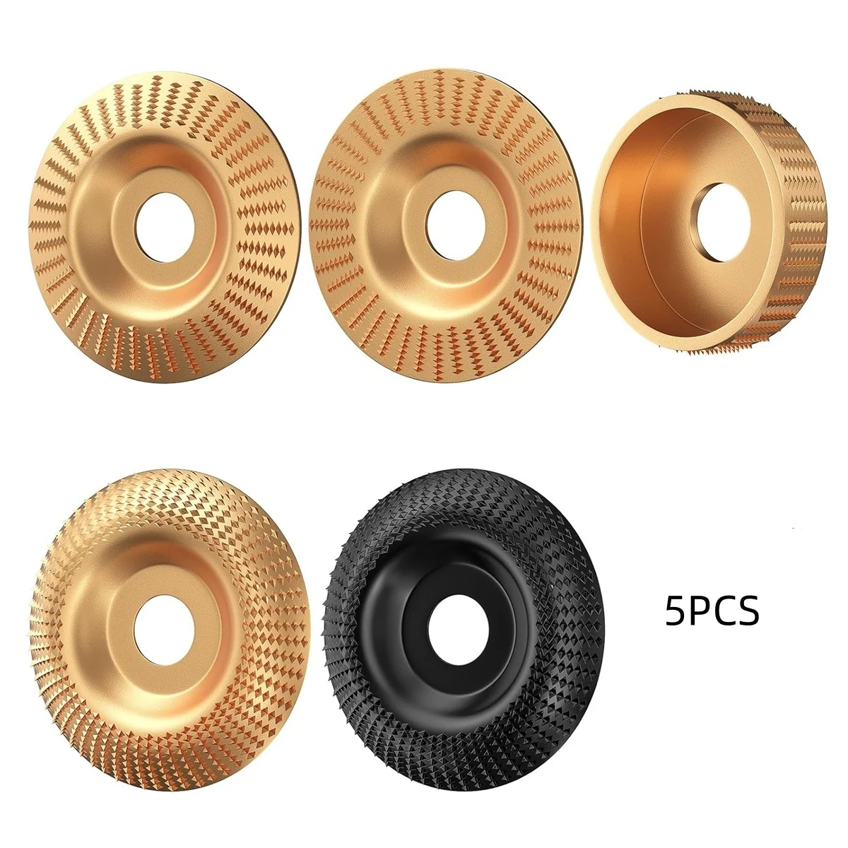 5Pcs Wood Carving Disc 4 Inch Grinding Wheel for Angle Grinder, Wood Shaping Sanding Polishing Wheel for Woodworking Sculpting