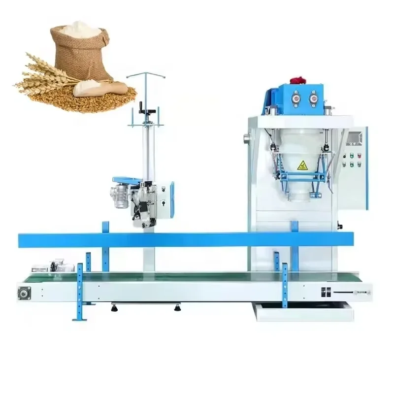 Automatic Dry Sand Open Mouth Bag Packaging Machine 25 Kg 20 Kg Rice Seed Grain Dog Food Feed Weighing Filling Packing Machine