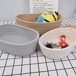 Storage Basket Storage Box Desktop Sundries Storage Basket Cosmetics Snack Porch Hand-Woven Cotton Thread Storage Basket Gift