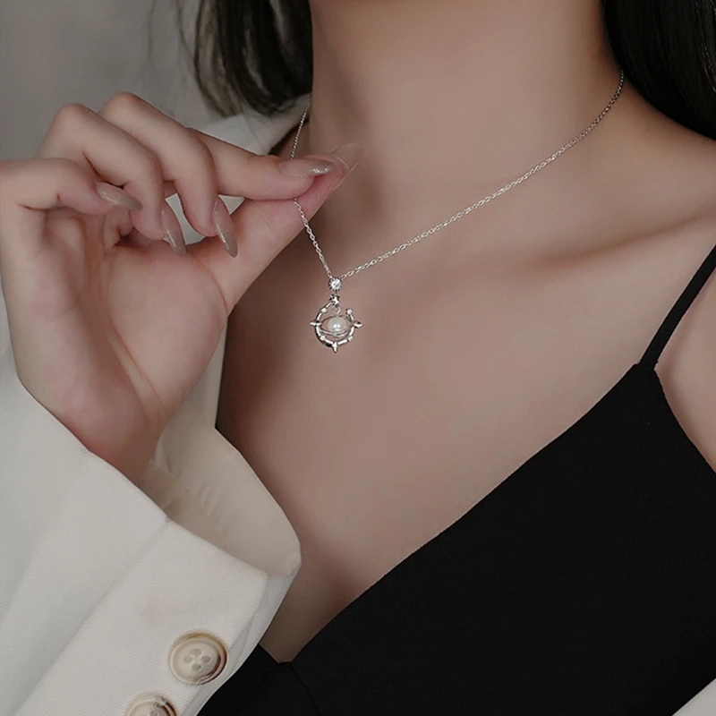 YJIAYUJY 100% Whole Original Sterling Silver S925 Pendant Necklace Planet Surround Zircon High Quality Jewelry Gift JYN22