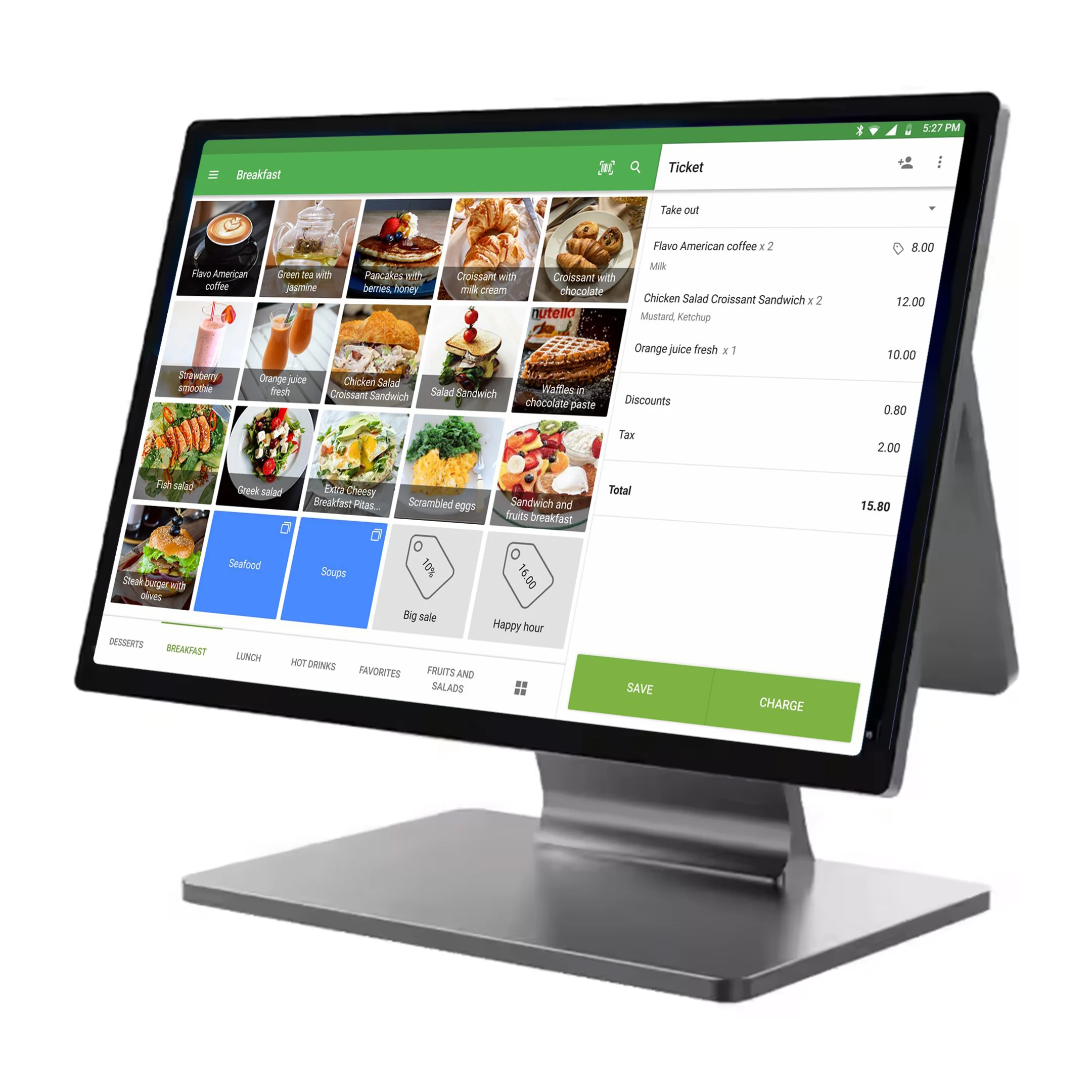 Slim 15.6 inch Android 13 Cash Register 8-core CPU 4G 32G POS Terminal Aluminum Shell 1920*1080P Touch Screen ECR