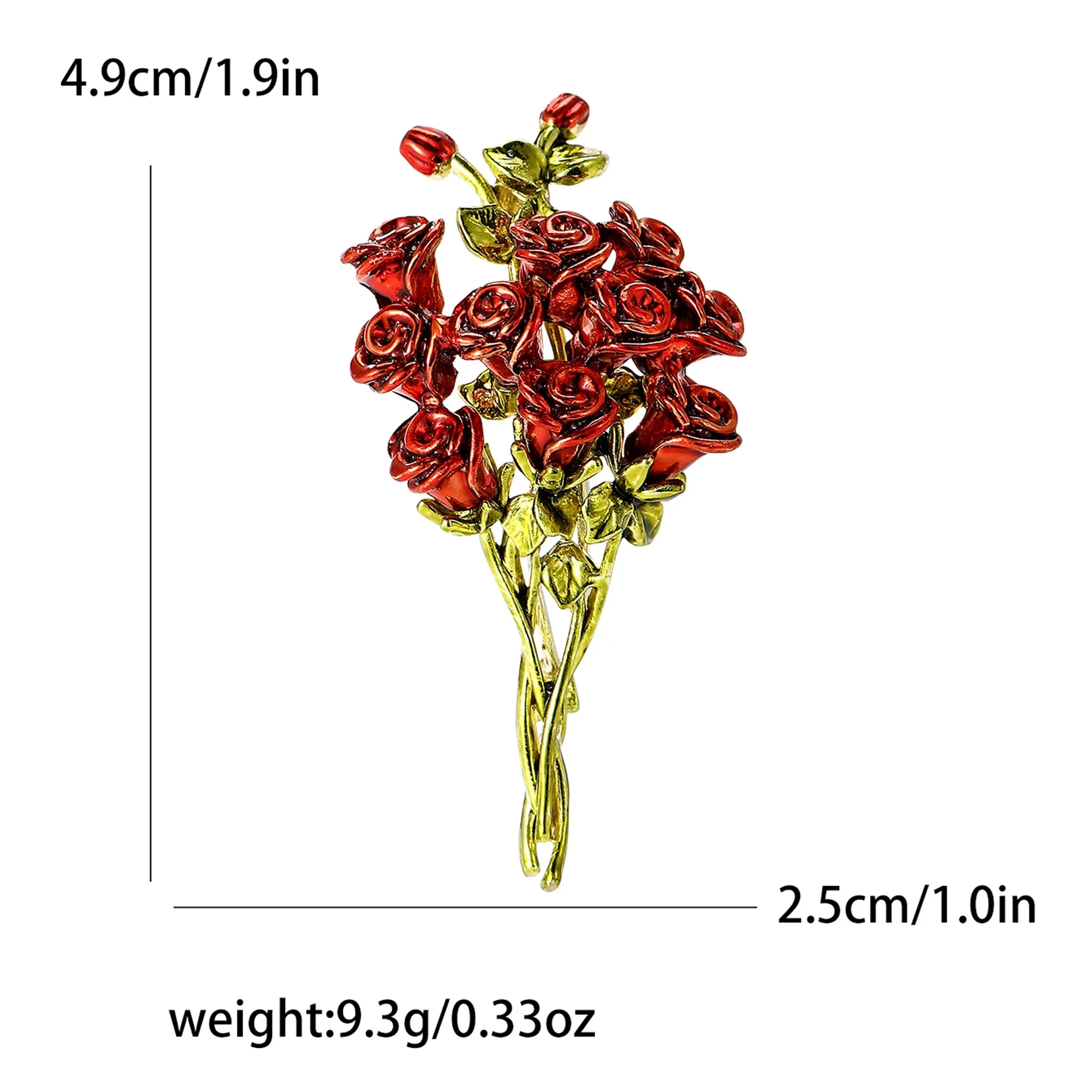 Enamel Rose Bouquet Brooches for Women Unisex Botanical Flower Pins Office Party Friend Gifts Jewelry Accessories image 3