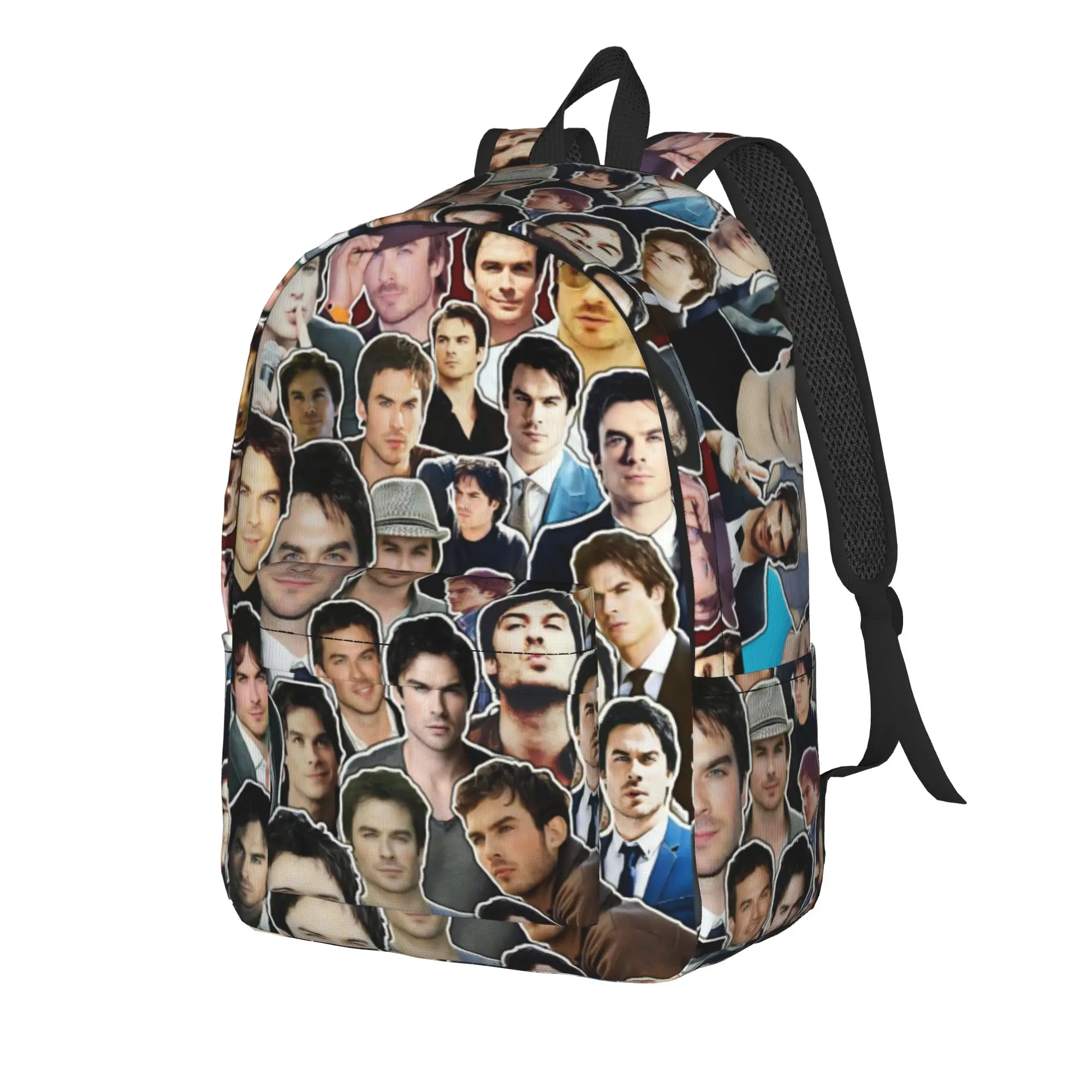The Vampire Diaries Resuable Movie Backpack Men Damon Salvatore Big Backpacks Polyester Modern High School Bags Workout Rucksack