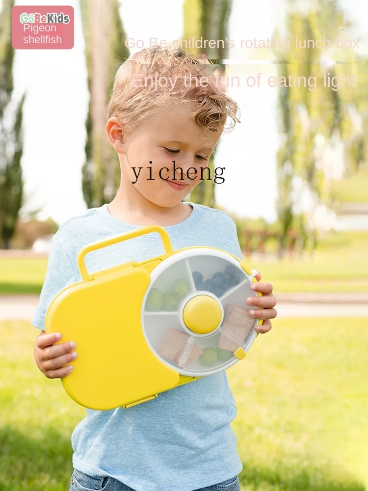 Lunch Box Press Rotation Foodstuff Box Suit Compartment Fruit Container Portable Student Only