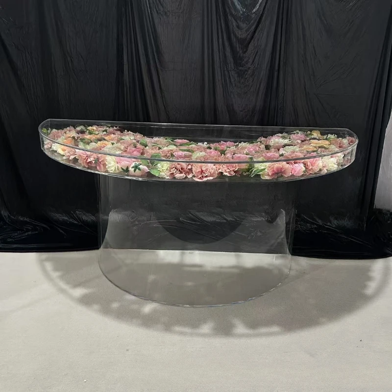 

PVC Transparent Acrylic Table Wedding Table Hotel Bridal Table Banquet Party